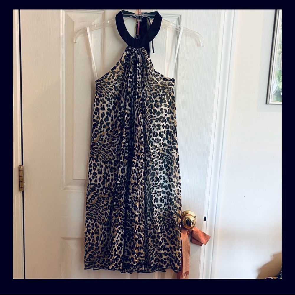 Leopard Print Halter Dress